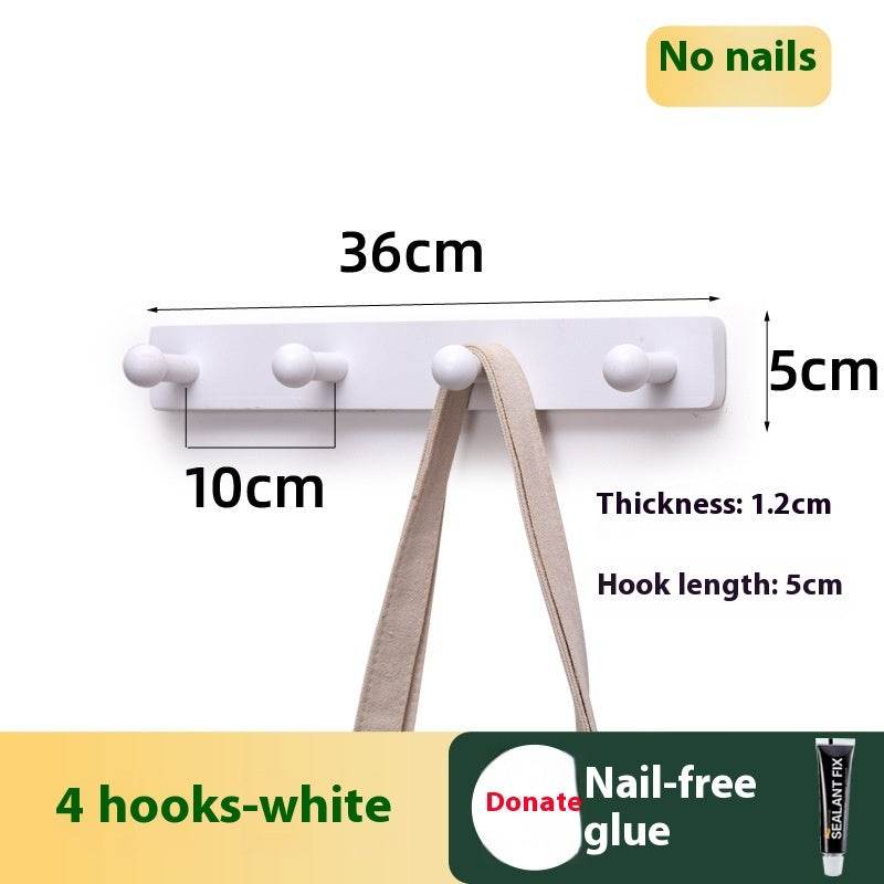 Clothes Hanging Rack Solid Wood Hook Strong Clothes Hook - Mubimart