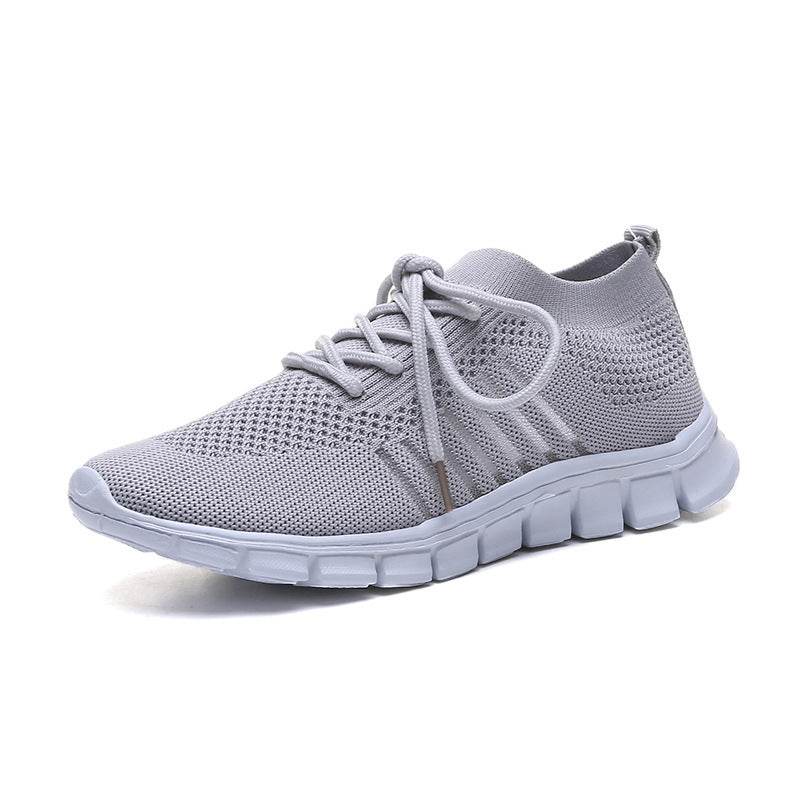 Casual Ladies Shoes Breathable Women Flying Knit Sports Shoes Flat Shoes - Mubimart