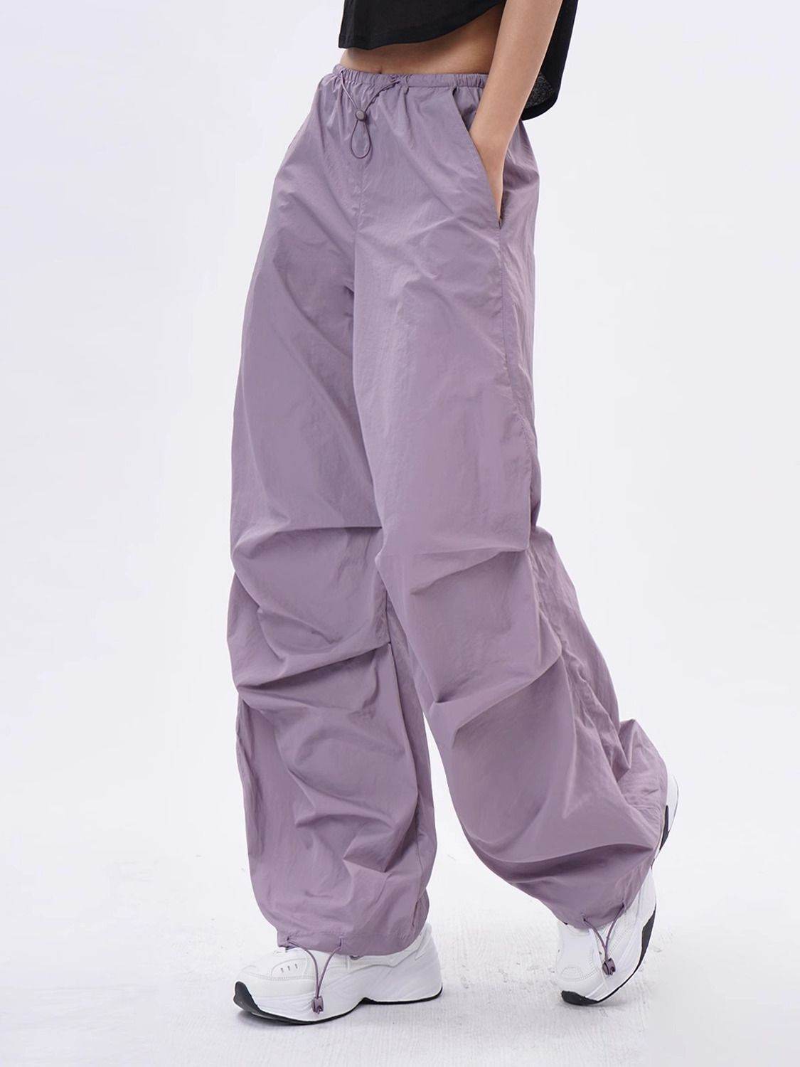 Design Sense Pleated Drawstring Casual Jogger Pants - Mubimart