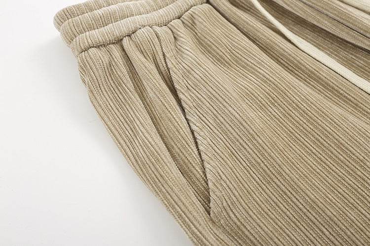 Corduroy Draped Knit Sweatpants For Men - Mubimart