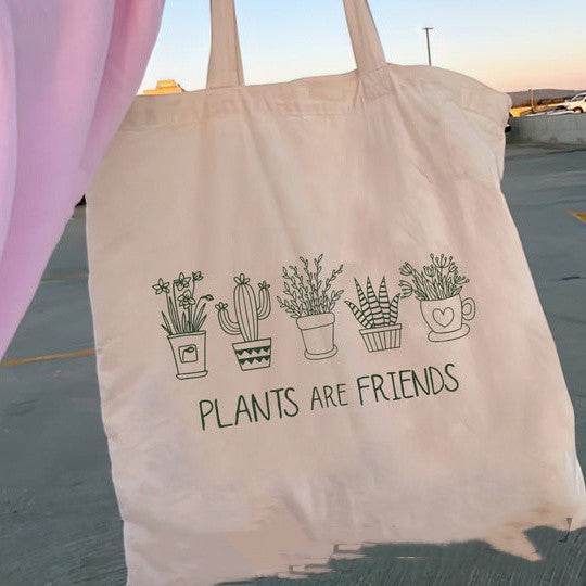 Floral Women Canvas Tote Bag Girl Reu - Mubimart