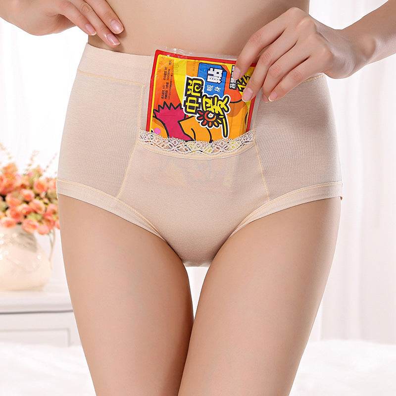 Bamboo Fiber Pocket High Waist Anti-leakage Women's Panties - Mubimart