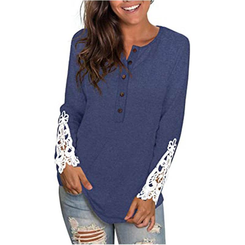 Fashion Lace T-shirt Top For Women - Mubimart