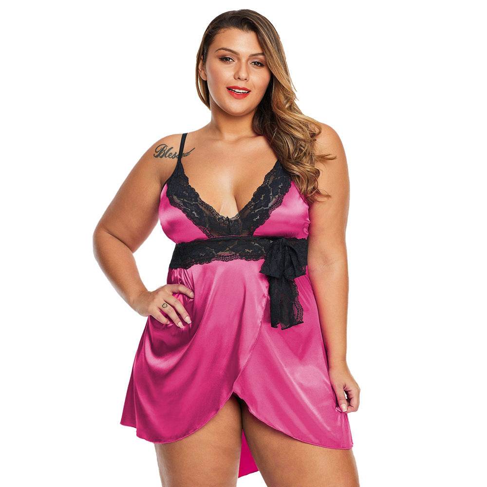 Plus Size Sexy Lingerie Homewear Women's Lace Lace Pajamas For Fat Girls - Mubimart