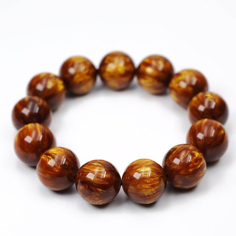 Golden silk sea willow bracelet men - Mubimart