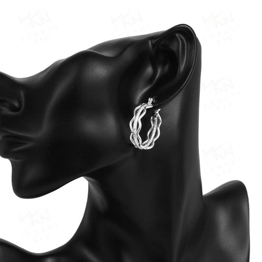 Ripple hoop earrings - Mubimart
