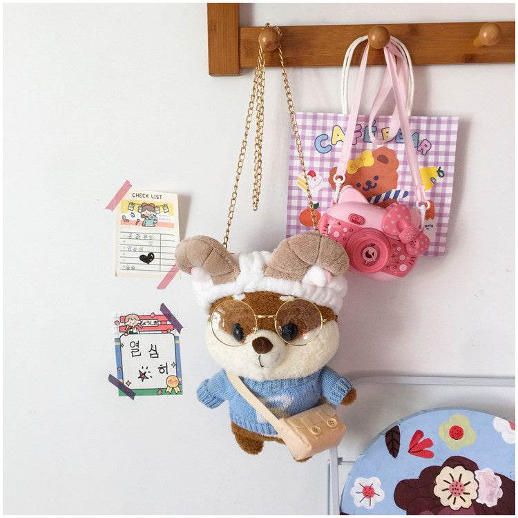 Furry Chain Crossbody Bag For Women - Mubimart