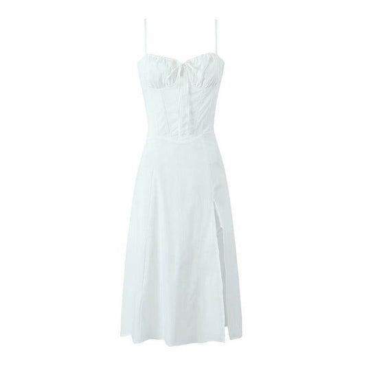 Corset High Waist Slim Fit Slimming Spaghetti Straps Dress - Mubimart