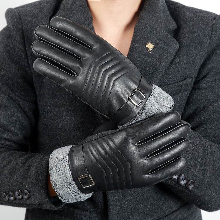 Gloves men winter plus velvet thickening - Mubimart