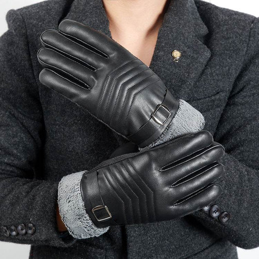 Gloves men winter plus velvet thickening - Mubimart