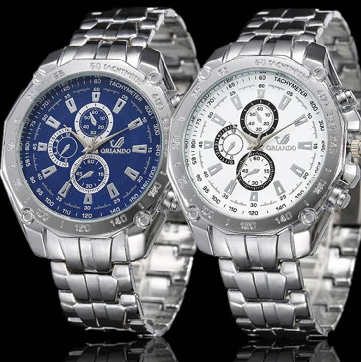 Fashion Silver Stainless Steel Mens Watches Top Brand Luxury Watch Men Sport Clock Man Casual Wristwatch Relogio Masculino - Mubimart