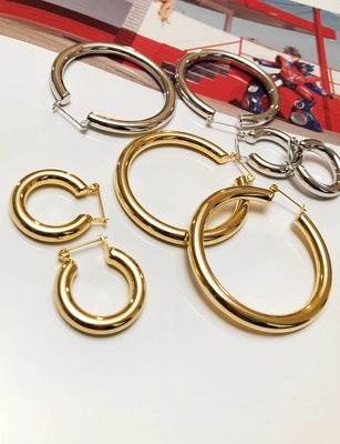 Ring hoop earrings - Mubimart