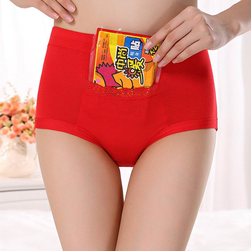 Bamboo Fiber Pocket High Waist Anti-leakage Women's Panties - Mubimart