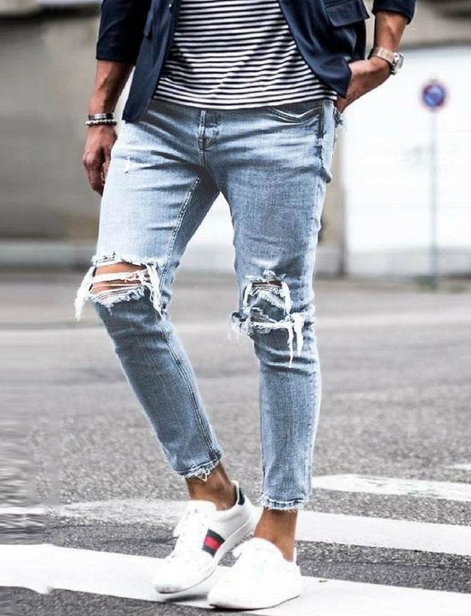 New Ripped Skinny Jeans mens Streetwear - Mubimart