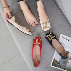 Flat Female Square Toe Low-cut Low Heel Work Casual Women's Shoes