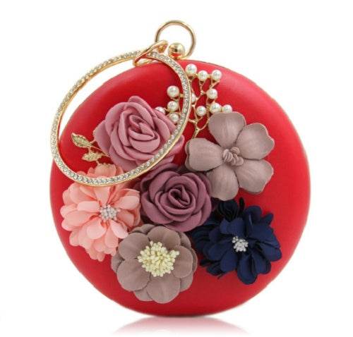 Gorgeous Round Clutches - RED - Mubimart
