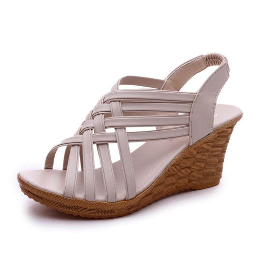 Fishbill Wedge Sandals - Mubimart