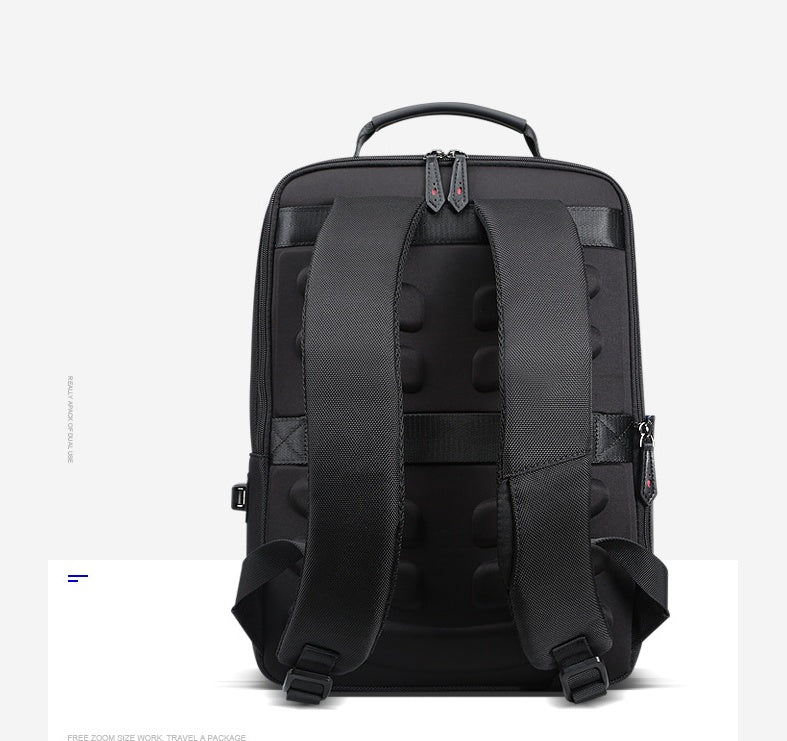 BOPAI Schwarzer Lederrucksack Collegetasche für Jungen Herren Diebstahlsicherer Rucksack Reisetaschen Herrenrucksack im koreanischen Stil Schultasche 