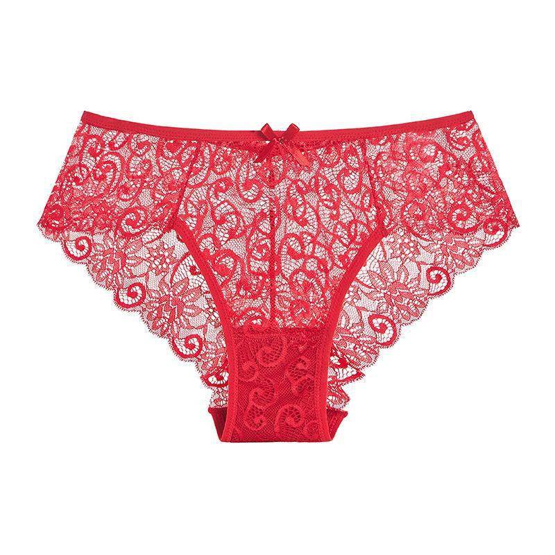 Sexy Mid-waist Lace Lace Women's Briefs For Women - Mubimart