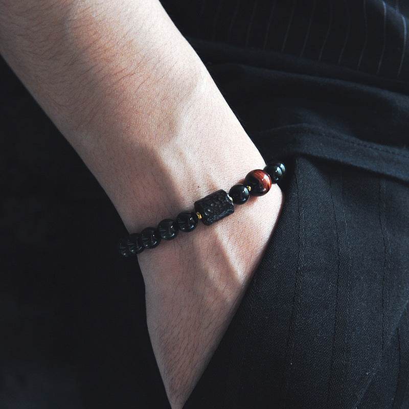 Obsidian bracelet for men - Mubimart