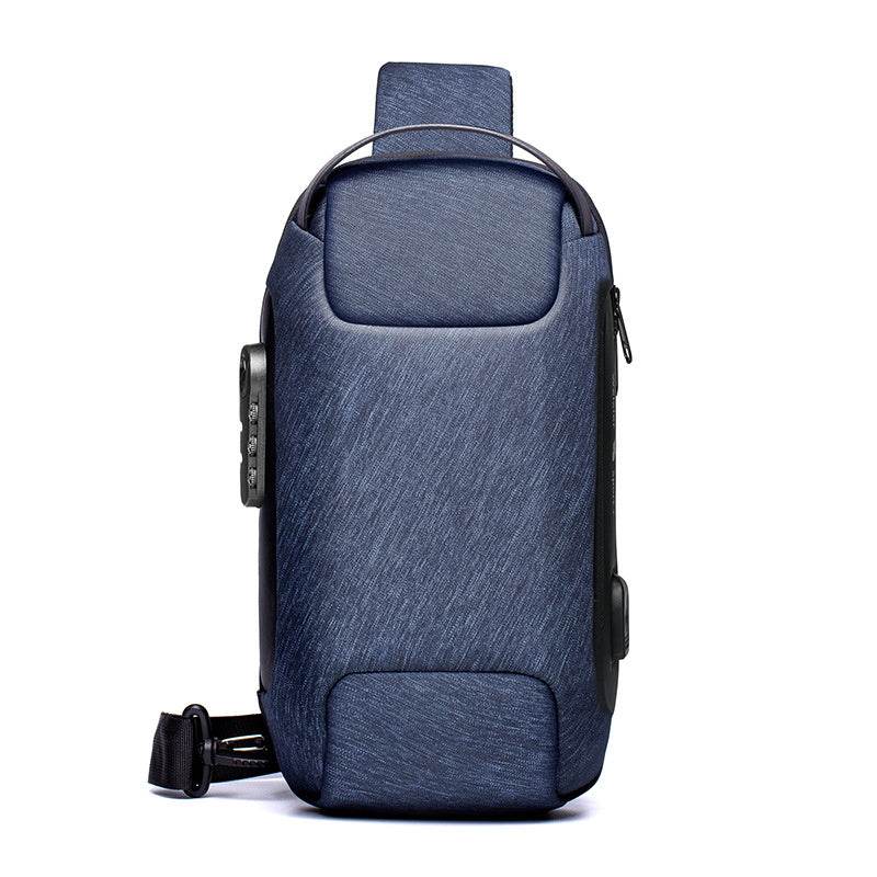 Waterproof USB Anti-theft Bag Men Oxford Crossbody Shoulder Bag Sling Multifunction Short Travel Messenger Chest Pack - Mubimart
