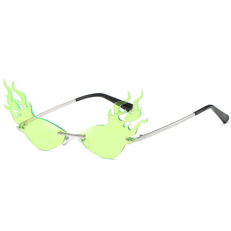 Triangle cat eye flame style sunglasses - Mubimart