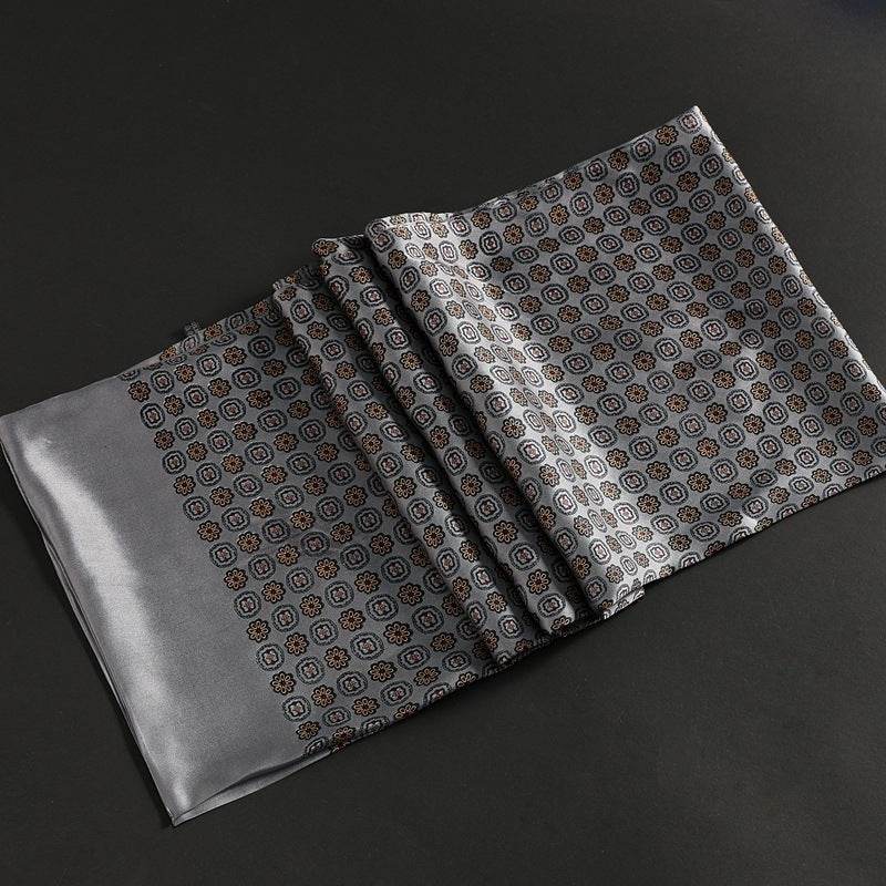 Double silk crepe satin scarf for men - Mubimart