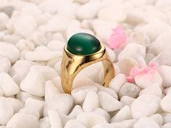 Groene opaal gouden ring