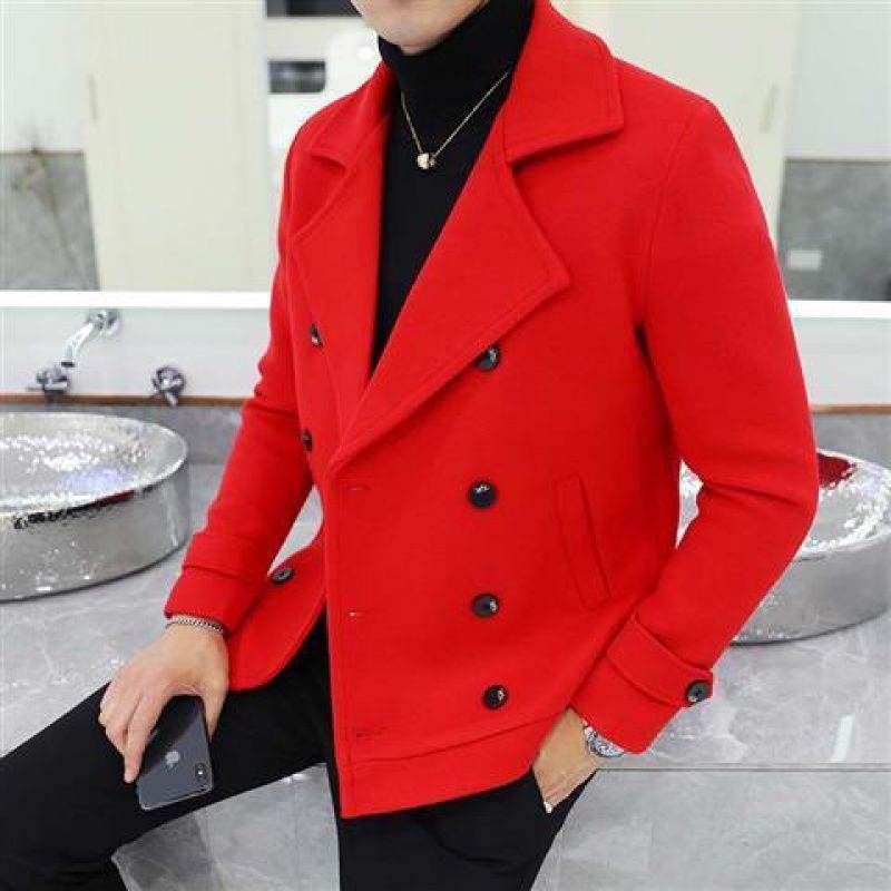 Casual woolen trench coat - Mubimart