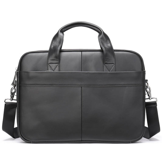 Business first layer leather briefcase - Mubimart