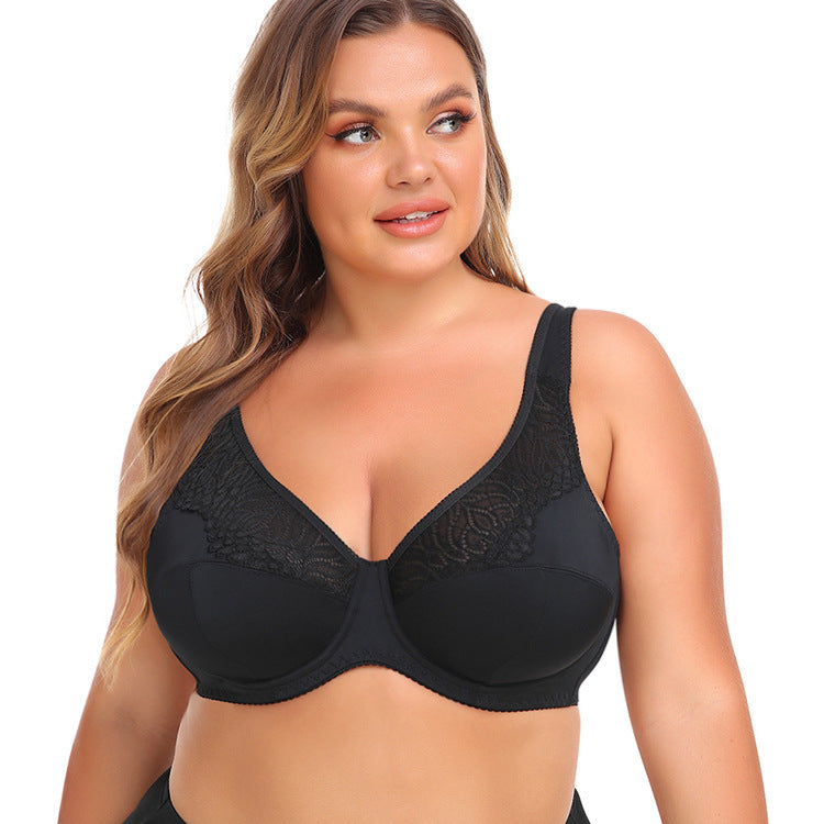 Lace Steel Ring Plus Size Women's Bra - Mubimart -  