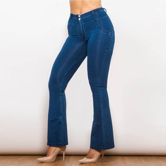 Shascullfites Melody Hot Girl Boot Cut Jeans Women Gothic Sexy Skinny Flare Pants Wide Leg Denim Jeans 2022 New - Mubimart