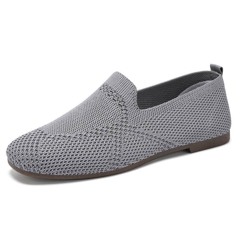 Flyknit Shoes Casual Flat Shoes Women - Mubimart