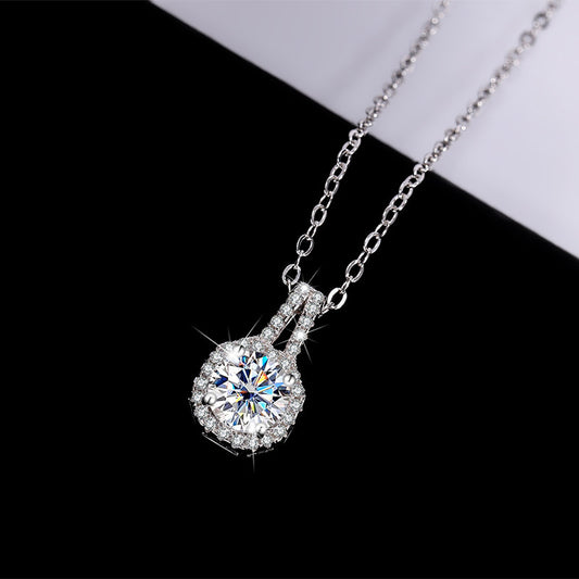 Moissanite Pendant Necklace Silver Pendant Women