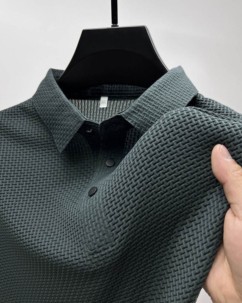Mesh Ice Silk Short Sleeve T-shirt Mens Clothing - Mubimart