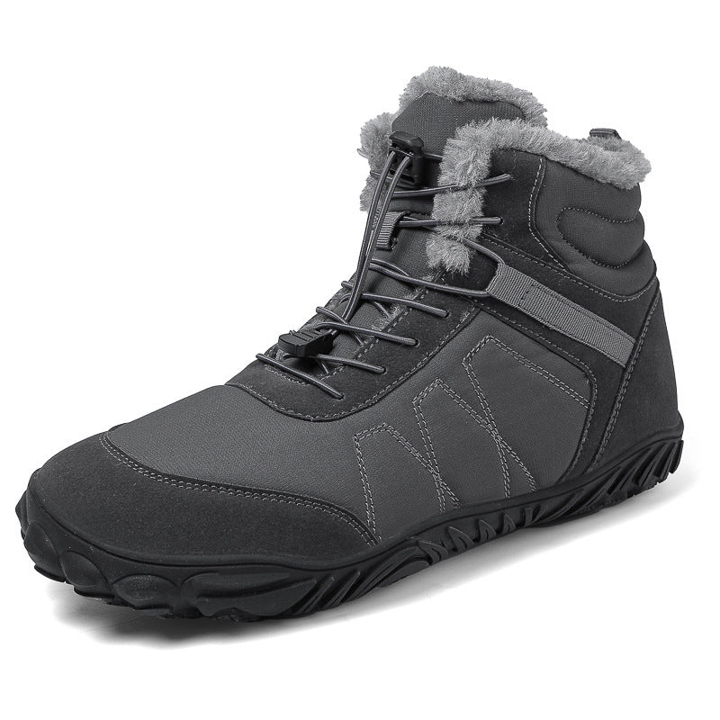 Outdoor Snow Boots Men's Platform Plus Waterproof Five-finger Hiking Shoes