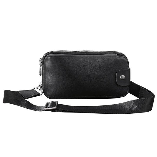Men's Multi-functional Small Bag Cowhide Fanny Pack One Shoulder Cross-body - Mubimart