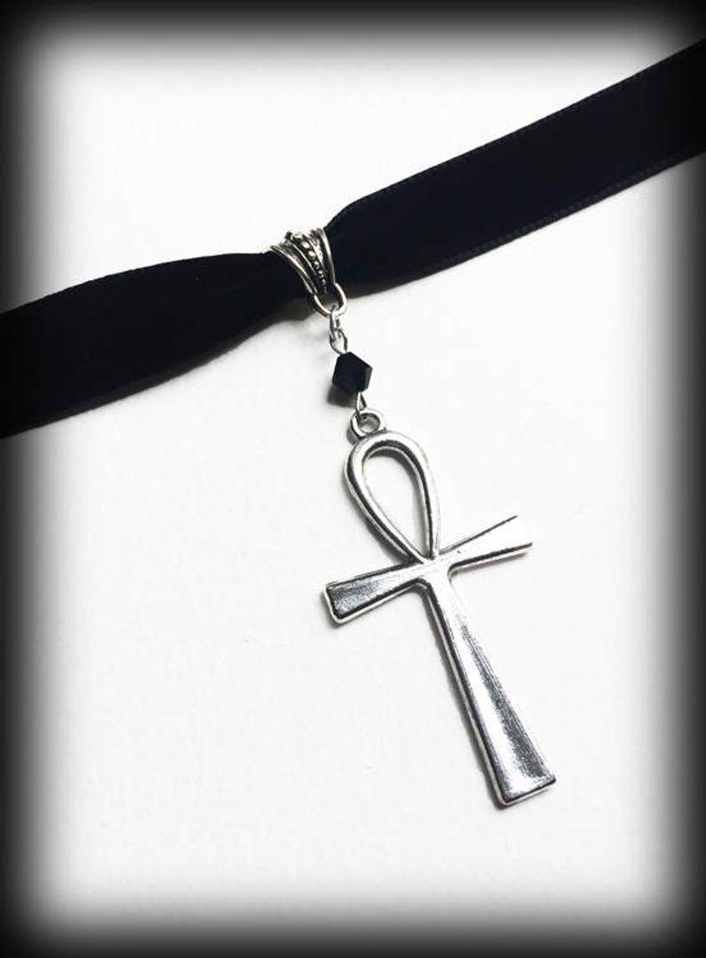 European And American Glossy Ancient Egyptian Cross Mens Necklace - Mubimart