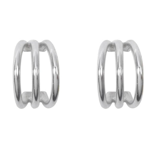 C-shaped hollow line men and women earrings - Mubimart