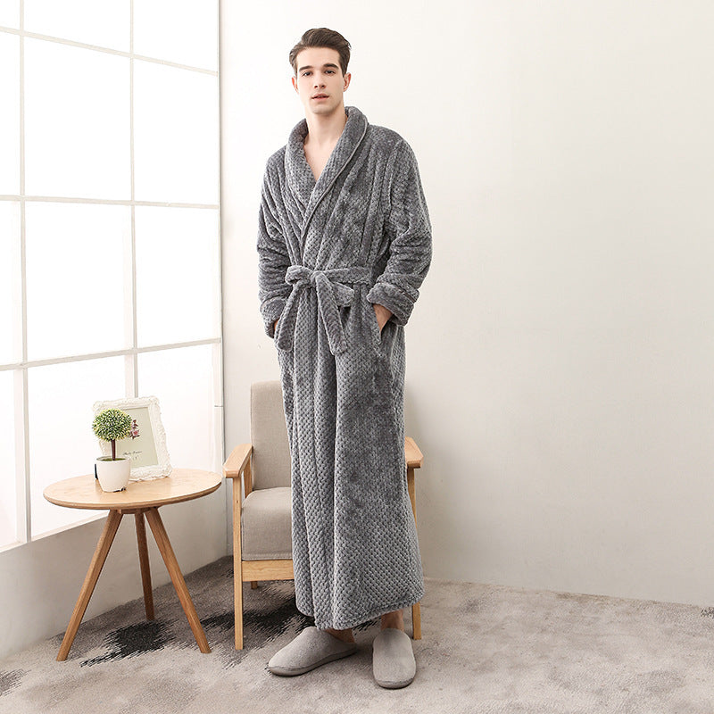 Winter Women Night Gown Couple Robe Men Bathrobe - Mubimart - Robe 