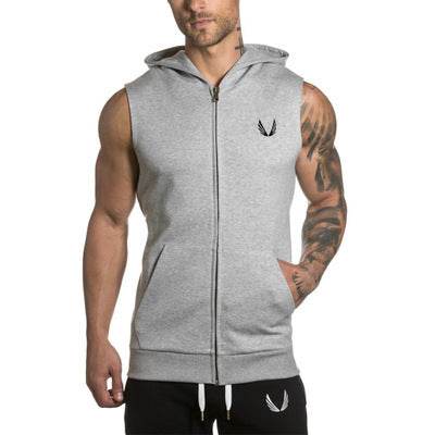 Wing embroidery fitness sweater vest - Mubimart