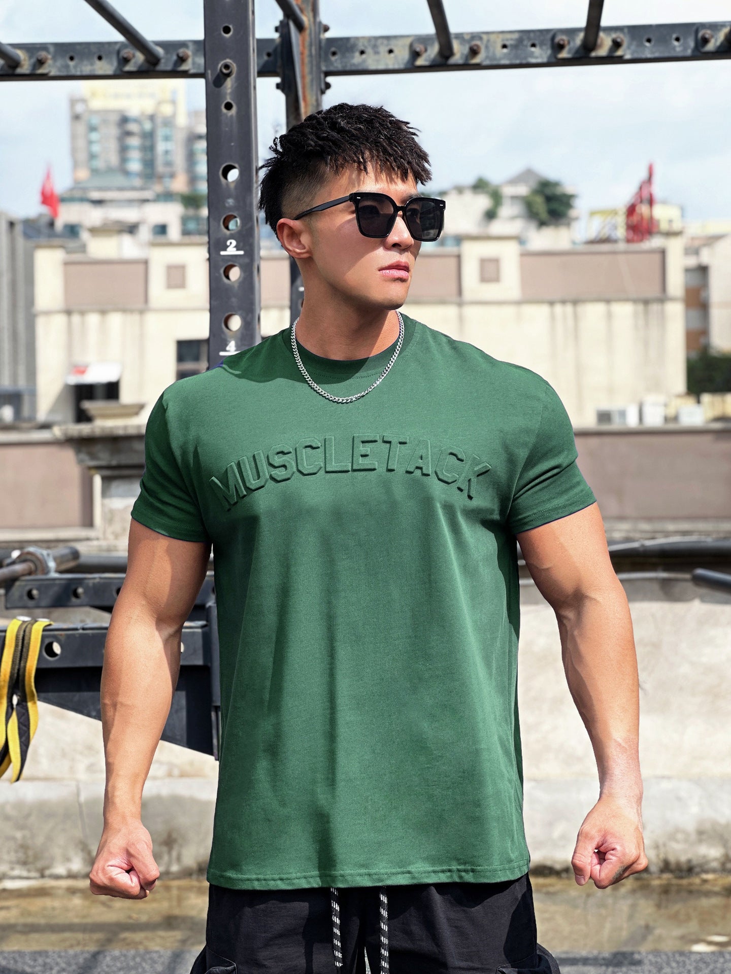 Men's Sports Loose Cotton Workout Short Sleeve T-shirt