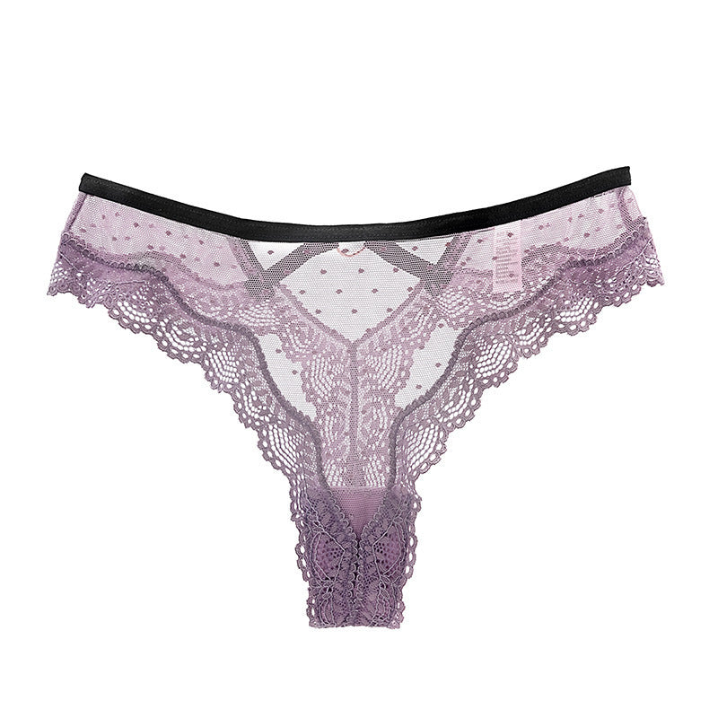 Women's thong with lace trim - Mubimart -  