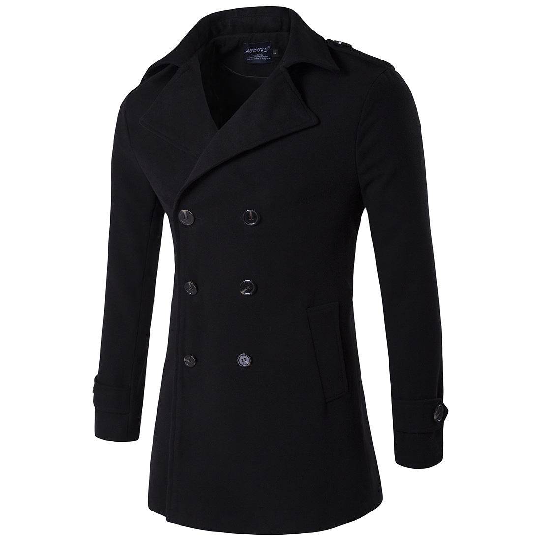 Double-breasted coat trench coat - Mubimart