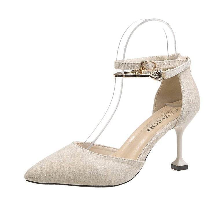 Hollow metal high heels - Mubimart