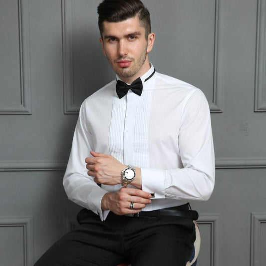 Swallowtail Dress French Cufflink Shirt Men - Mubimart