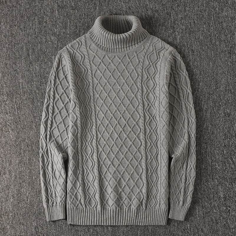 Middle-aged And Young Plus Size Turtleneck Plus Fleece Sweater - Mubimart