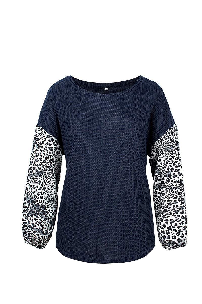 Plus size women's leopard stitch sweater