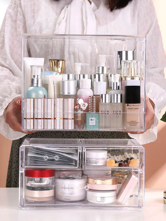 Desktop Transparent Cosmetic Case - Mubimart