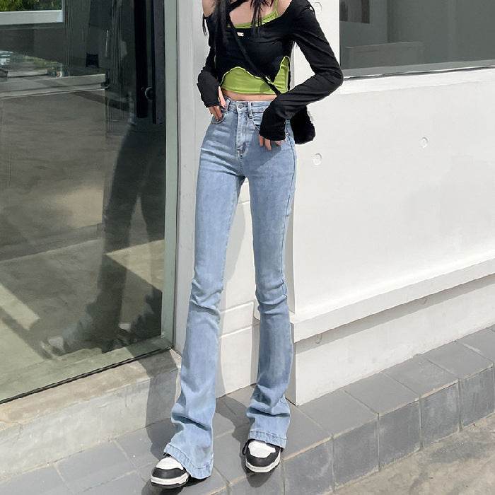 Women's Fashion Skirt High Waist Bootcut Jeans - Mubimart